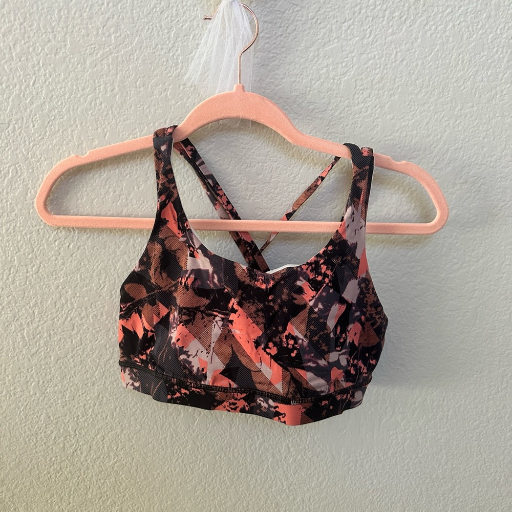 Orange multicolor size 10 lululemon sports bra